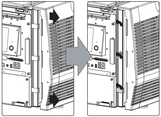 Pagina 4 di 16 Ver.: 00 Componenti necessari Un nuovo filtro frontale Rimozione del filtro polvere HEPA frontale 1. Rimuovere il pannello degli ingressi del proiettore; 2.