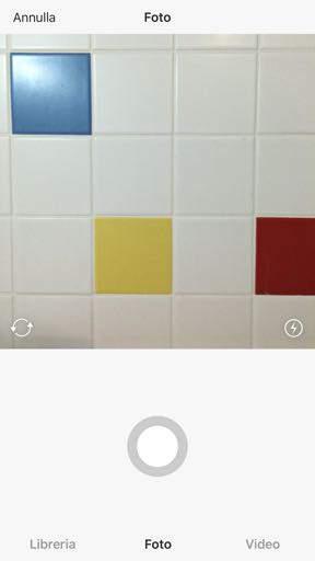 INSTAGRAM: SCATTARE UNA FOTO Camera frontale (per i selfie) Flash Sì