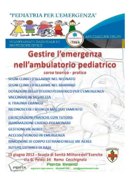 PEDIATRIA PER L EMERGENZA Associazione ONLUS Volontariato di Protezione Civile