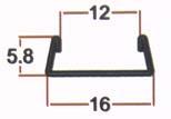 anodizzato Comprese due coperture Profilo a tre cave 41 x 17,4 mm Alluminio