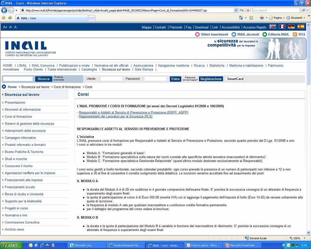 CORSI DI FORMAZIONE Ai sensi del D. Lgs n.