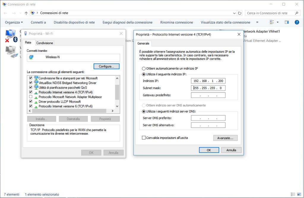 del dispositivo. Per configurare l IP statico su un PC con Windows 10 procedere come segue: - Con il tasto destro del mouse selezionare Connessioni di rete.