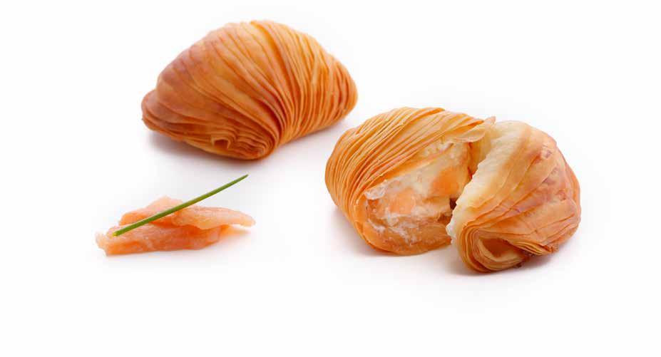 SFOGLIATELLA MIGNON SALMONE MSFAG8 40 g 80 pz 200 C 25-30 min 2 cm Lasciare