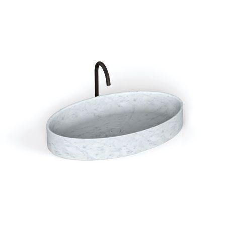 OVALE small lavabo da appoggio countertop washbasin carrara cd travertino noce botticino su richiesta disponibile anche in altri materiale on request available also in other materials 90 peso/weight