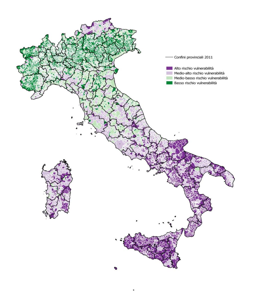 Figura 1 Indice di vulnerabilità materiale e