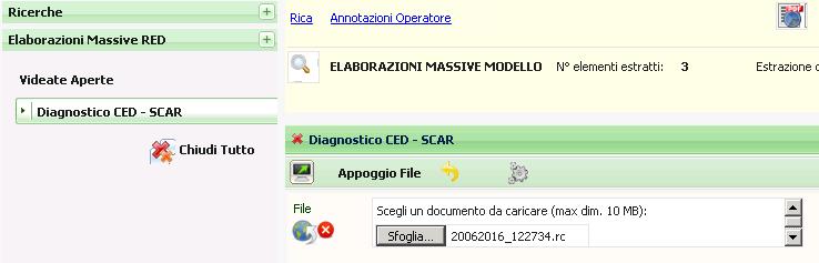 Tramite il pulsante Sfoglia si selezionano i file da caricare, e tramite Il pulsante azzurro si avvia l'elaborazione. Per scaricare il report dell elaborazione e verificarne il risultato.