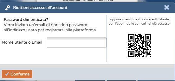 In caso si sia già registrati in piattaforma, si abbia già effettuato un primo accesso o si è iscritti come socio nel sistema gestionale AiFOS, e non si è più in possesso delle credenziali di accesso