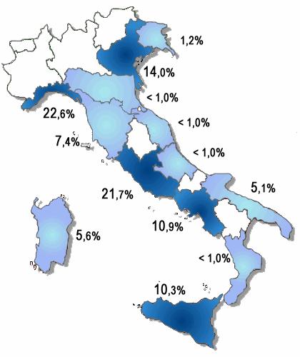 Figura 1 Ripartizione per regione del traffico crocieristico italiano, 2017 Movimentazione passeggeri Toccate Nave Fonte: Risposte Turismo (2018), Speciale Crociere.