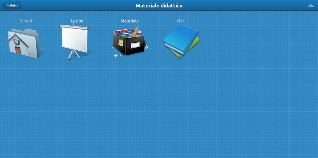 MATERIALE DIDATTICO: Premendo l icona Materiale didattico si accederà al seguente sotto menù: Questa schermata