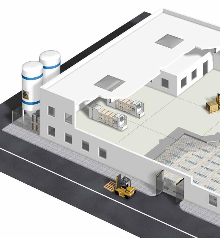 Riscaldamento e raffrescamento a pavimento Esempio di impianto di riscaldamento a pavimento industriale NB.