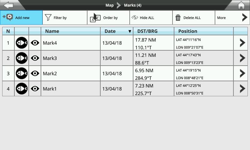 8. Dati Utente I dati utente sono oggetti che possono essere inseriti nelle mappe per segnare un punto specifico e memorizzarlo nel database del plotter.