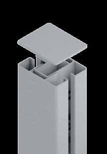 inossidabile disponibile Descrizione Sezione del palo 77 x 74 84 Copertura in alluminio inclusa 2 tappi inclusi Opzioni Kit di installazione per metodo a cementare o su piastra Piastra per