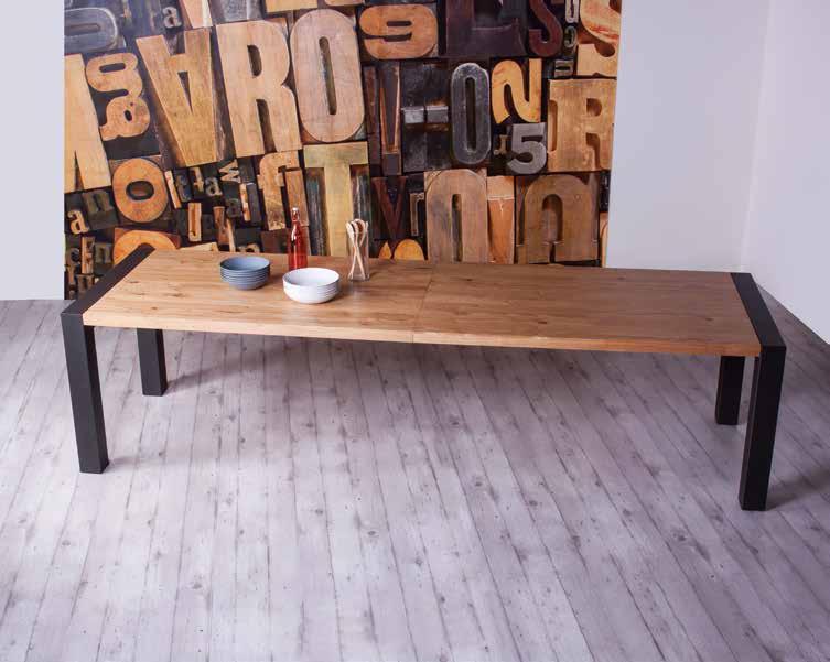 Piano legno rovere nodato W04 Base verniciato grafite M11 Plateau bois rovere nodato W04 Piétement