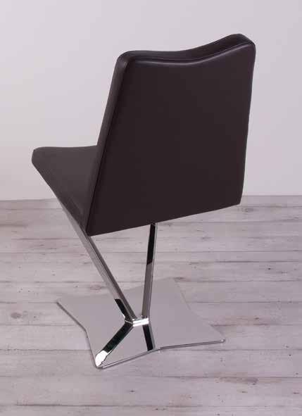 MELANIE AS007 Sedia in metallo, rivestimento in pelle. Metal chair, leather cover.