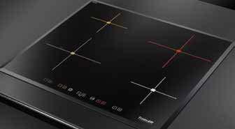 La possibilità di dosare l'intera potenza sulle singole piastre o su tutta la superficie, consente le migliori performances sia con pentole di grande che piccola dimensione.