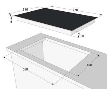 SLIDER 770 x 510 mm MISURA FORO DI INCASSO 730 x 490 mm POTENZA NOMINALE 7400 W 200-240 V 0705632602379 Ø 210mm 2300 [3700] W Ø 210mm 2300 [3700] W Ø