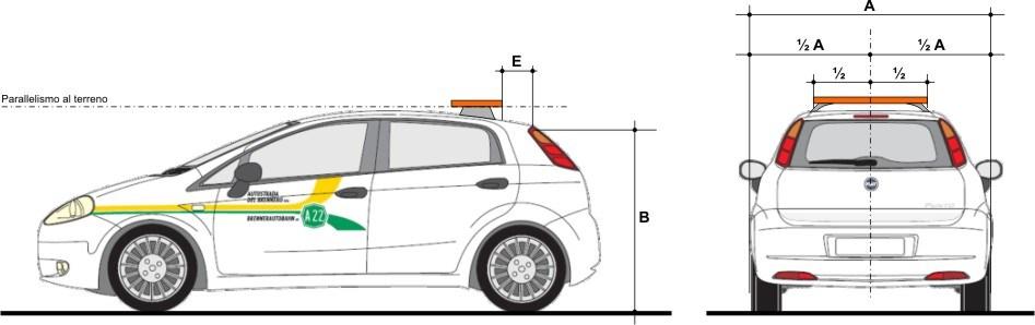 funzionamento, almeno per quelli con colorazione arancione/ambra, dovrà essere posta particolare cura ed attenzione ai sistemi di fissaggio tali da garantire la stabilità e fissaggio della barra