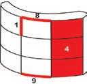 COMPOSIZIONE MONOFACCIA POP UP 10 1 Asta magnetica verticale 2 Fascia anteriore sup. flex 3 Fascia inferiore ant.