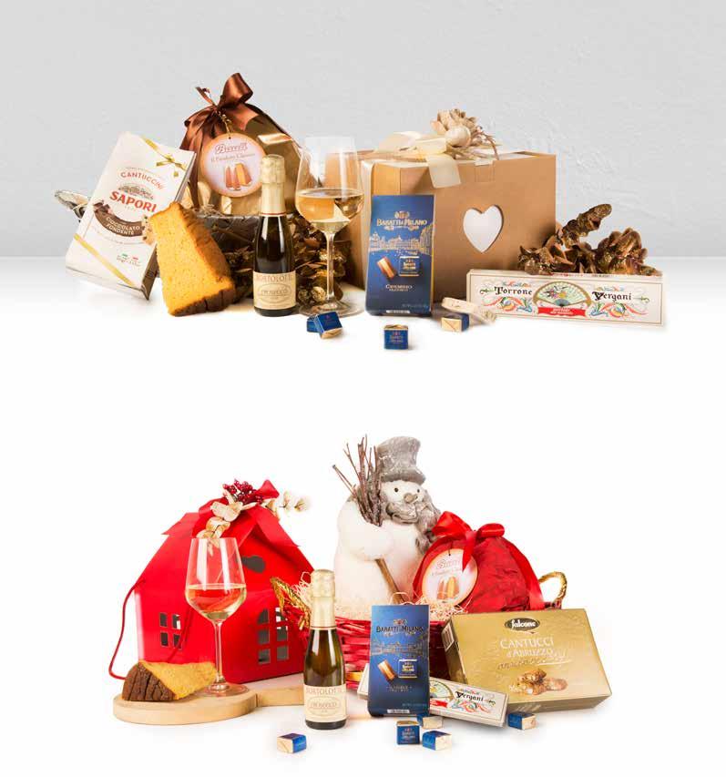 PANETTONE pandoro Bauli gr.500 incartato a mano; BOTTIGLIA prosecco doc extra dry spumante storico Bortolotti ml.200; TORRONE Vergani scat bianco morbido mandorle gr.