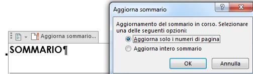 17 SOMMARIO (PARTE 2) Il Sommario non viene aggiornato automaticamente; è quindi importante ricordarsi, una volta ultimato il lavoro, di aggiornarlo.