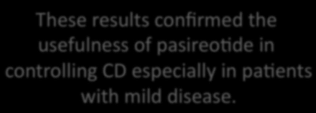 EFFECTIVENESS OF PASIREOTIDE TREATMENT IN PATIENTS WITH CUSHING'S DISEASE: A NATIONAL EXPERIENCE BASED ON CLINICAL PRACTICE Rosario Pivonello, Giorgio Arnaldi, Carla Scaroni, Carla Giordano, Salvo