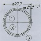 Tubi Serie 28 Tubi d acciaio rivestito in ABS 1) Protezione antiruggine 2) Tubo d acciaio 3)