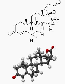 DROSPIRENONE Derivato del 17 a spironolattone, possiede spiccata affinità per i recettori del progesterone con cui condivide attività antiandrogenica
