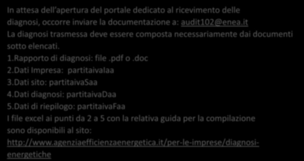 doc 2.Dati Impresa: partitaivaiaa 3.Dati sito: partitaivasaa 4.Dati diagnosi: partitaivadaa 5.