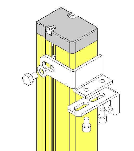 KIT DI STAFFE STDL fornite su richiesta in alternativa al modello STVB Questo kit di staffe consente di alloggiare la barriera nel suo posto stabilito fissando una delle