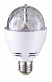 incl. lampadine, energetica A, 621066 12, * 5, LAMPADINA A LED DISCO, 1 x E27, 3 W, RGB, girevole,