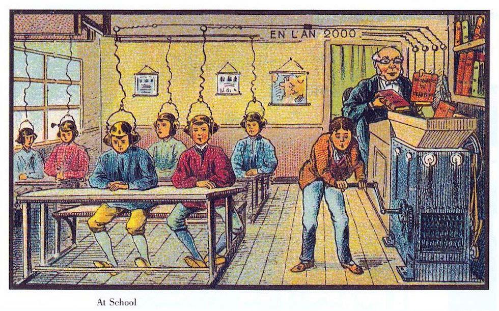 La scuola del 2000 - Jean-Marc Côté (1899 ) 1910) Testo Tentazione di pensare il digitale