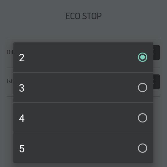 22-ECO STOP Nel menù ECO STOP è possibile impostare e /o modificare un Ritardo di attivazione (min) e un Isteresi di riaccensione (C ).