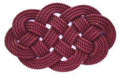 Tappeto ovale tradizionale intrecciato a mano in corda ritorta di fiocco poliestere bicolore.