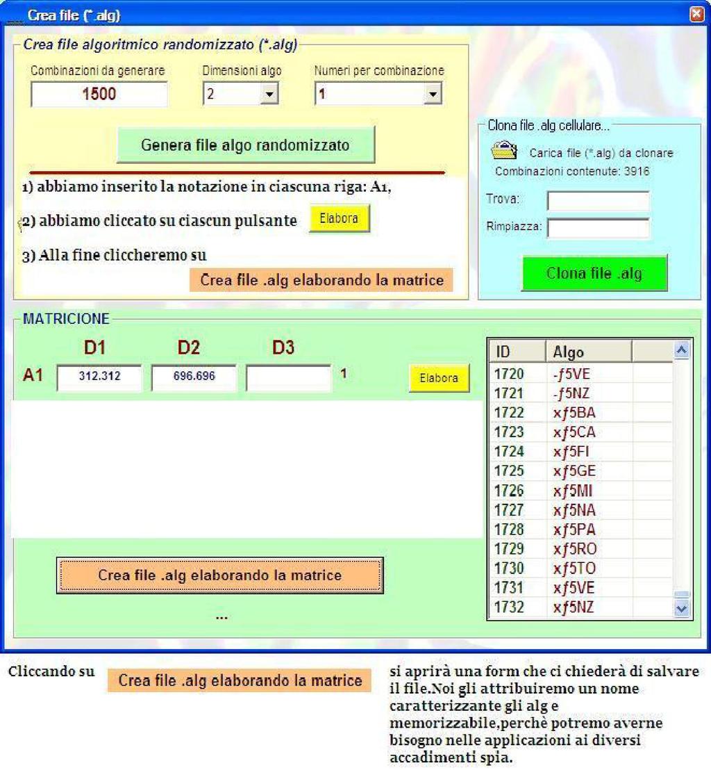 Utilizzo degli algoritmi cumulativi Gli algoritmi cumulativi sono riportati nella griglia degli algo dalle posizioni 1733 alla 1738 e sono: k- Dis*VERT