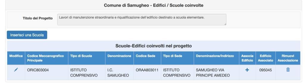 Nel caso in cui l Edificio da associare non sia presente nell elenco dato dal sistema, è