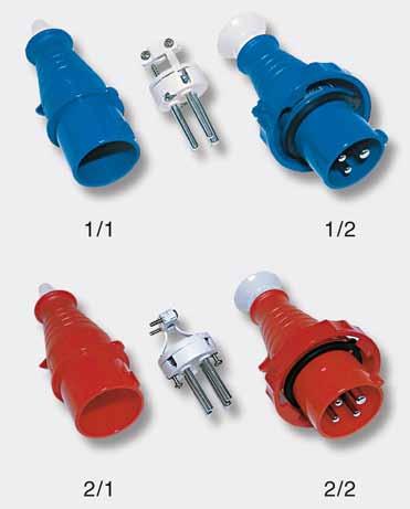 protezione secondo norme IEC 529 e CEI EN 60529: IP44 ed IP67. Modelli disponibili per tensioni di 220 e 80 V ca. Correnti nominali di 16A.