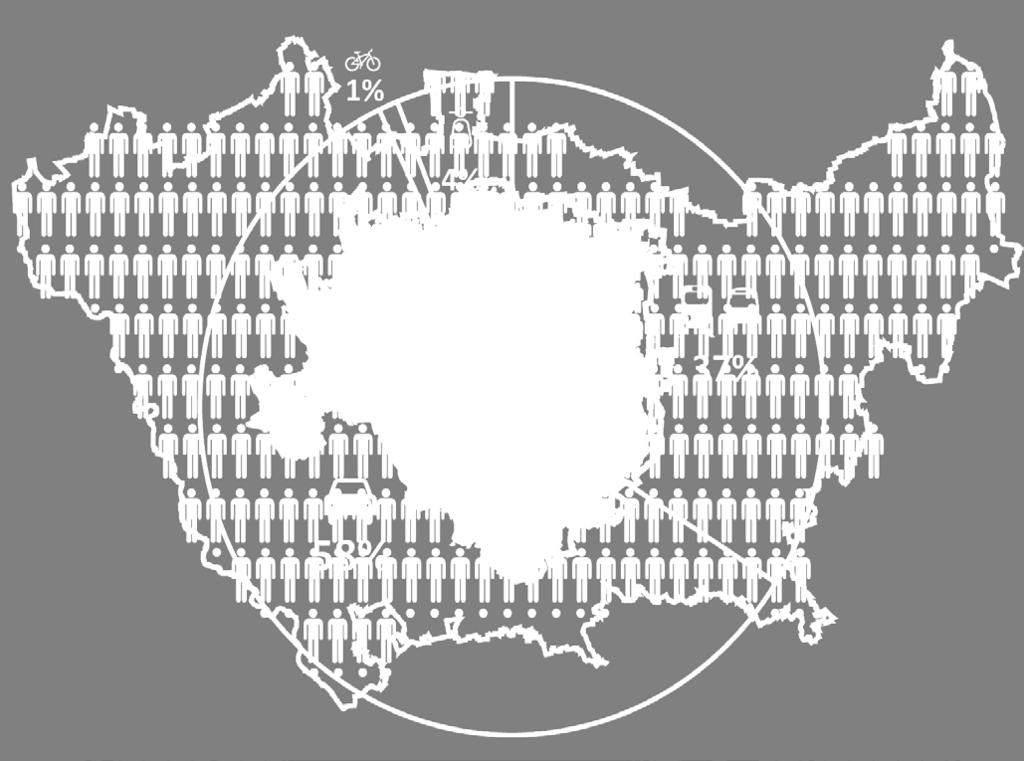 2 Mln 1570 km 2, ~ 2000 ab/km 2 City users giornalieri: ~ 1 Mln Spostamenti complessivi