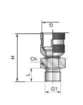 Miniprese prova pressione Test couplings for pressure checking Adattatori Adapters 1 PN [bar] Codice/Ref.