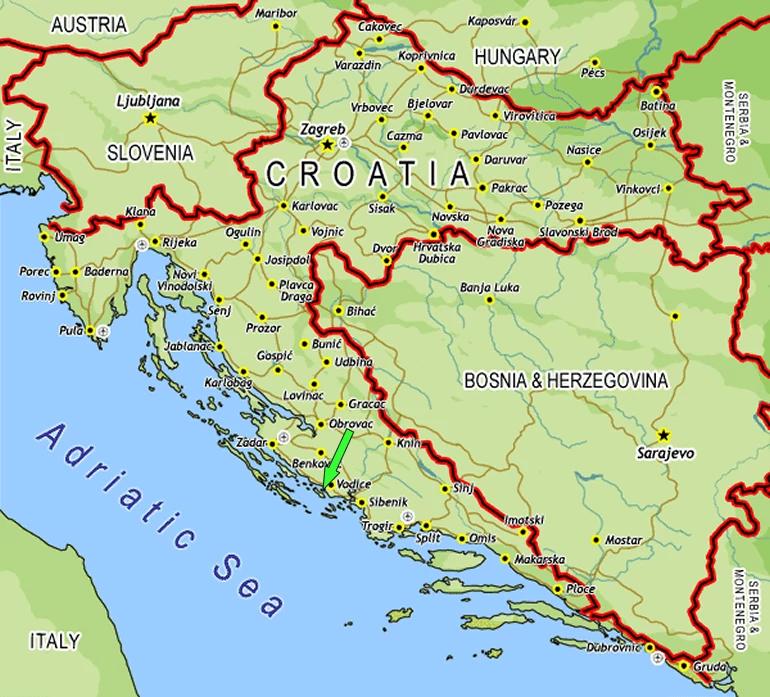 Cartina della Croazia ROMA ZAGABRIA MILANO ZAGABRIA VENEZIA ZAGABRIA MILANO SPALATO VENEZIA SPALATO 886 KM (852 DI