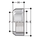 EFGF Ghiera con filettatura cilindrica per bocchettoni BIGF, BIFXF e BIRXF R 1 d BIGF E F H g Codice 1 20 47 28 22 30 EFGF100