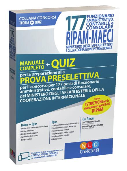 44,00 Concorso 177 e 44 RIPAM-MAECI RIPAM-MAECI Pubbl. diario prova presel. G.U.