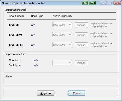 Modifica dell'impostazione bit 16 Modifica dell'impostazione bit La funzione Impostazione bit consente di modificare le impostazioni bit/book type di un lettore DVD selezionato (a condizione che il