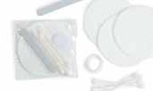 pleat-wrapped shower cap 2,75" x 3,74" I Refill sono confezionati in bustina di politene trasparente / The Refill are packed in transparent polythene bags LB01782 vanity set: 4 cotton fioc, 1 limetta