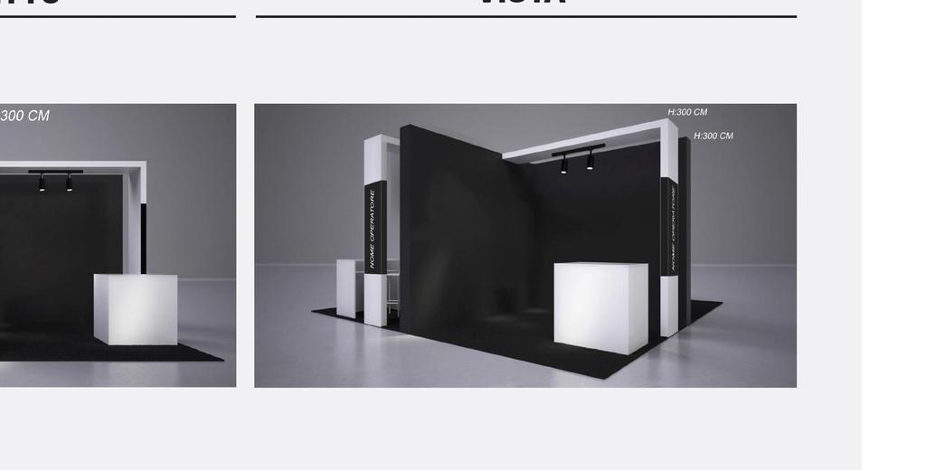 orientabili di colore nero. COMPANY PROFILE dimensioni 50 X 150 cm pannello in forex bordato nero con dettaglio azienda espositrice n.