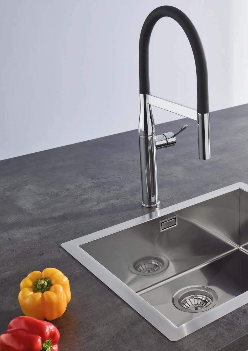 GROHE LAVELLI K700 GROHE K700 Perfetto per cucine moderne e minimaliste, il lavello squadrato K700 offre