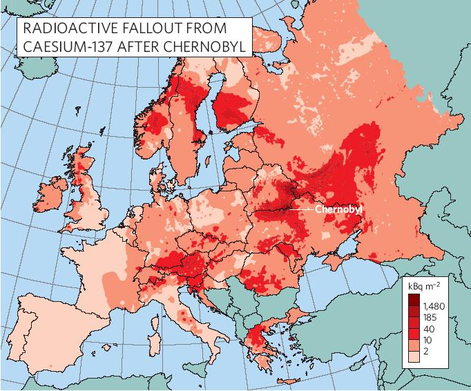 Incidente di Chernobyl (1986) Ha riguardato 8,4 milioni di persone, 780.000 ettari di terreno agricolo e 700.000 ettari di foreste 56 vittime immediate.