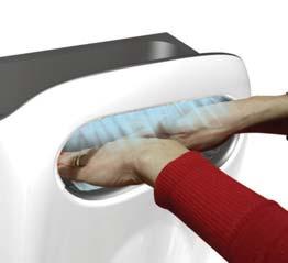 Inserimento orizzontale delle mani Hands through drying style La conception ergonomique permet l'insertion des mains d'une manière