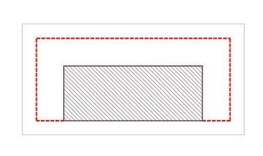 Il contorno della superficie di base è distinto a tratti dalla caratteristica di essere muro perimetrale, e/o dividente volumetrica, e/o dividente architettonica, e/o limite di portico/sottopassaggio
