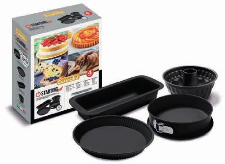 IDEE REGALO - GIFT IDEAS GUARDINI > Idee regalo - Gift ideas Starting Set - Set 4 stampi da forno Set of 4 non-stick coating moulds Lot de 4 moules à gâteaux