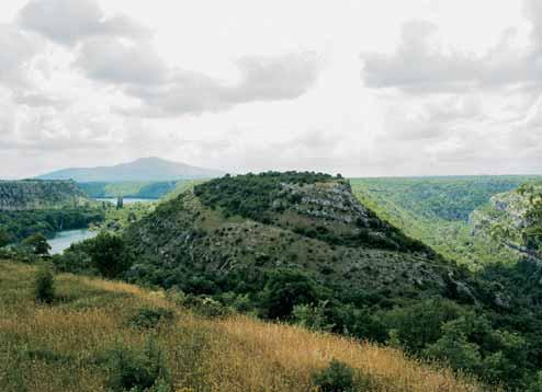 Miljevci 2008. Sl. 3. Gradina kod Puljana sjedište liburnskih Burnista Domorodački Oppidum Burnistarum nalazi se na Gradini kod Puljana na lijevoj obali Krke (Sl. 3).